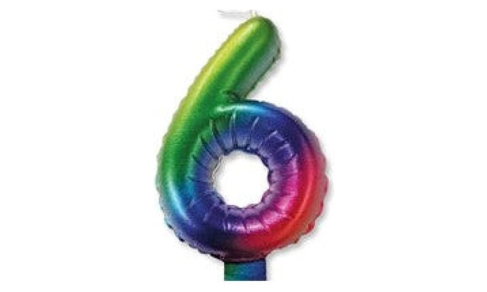 Kεράκι Nούμερο 6 Πολύχρωμο Rainbow