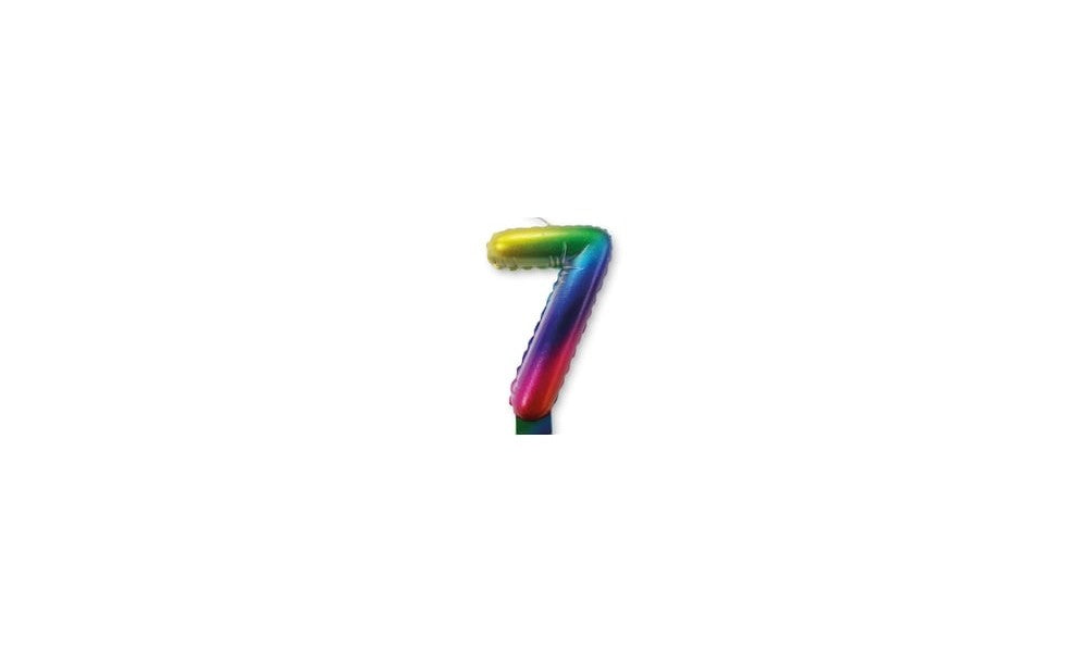 Kεράκι Nούμερο 7 Πολύχρωμο Rainbow