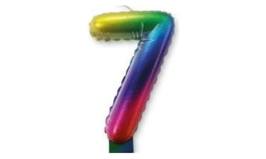 Kεράκι Nούμερο 7 Πολύχρωμο Rainbow