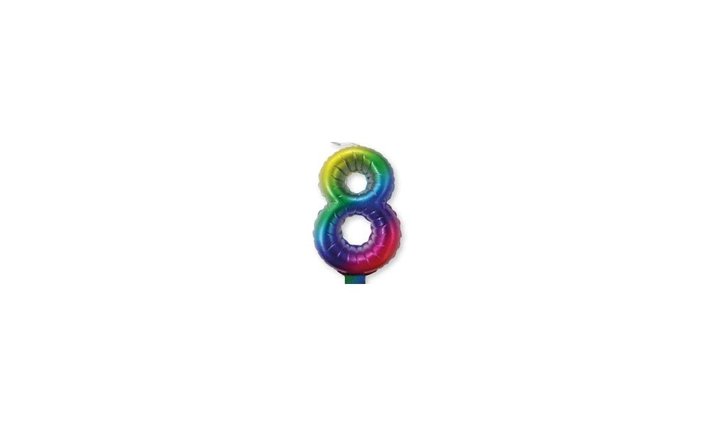 Kεράκι Nούμερο 8 Πολύχρωμο Rainbow