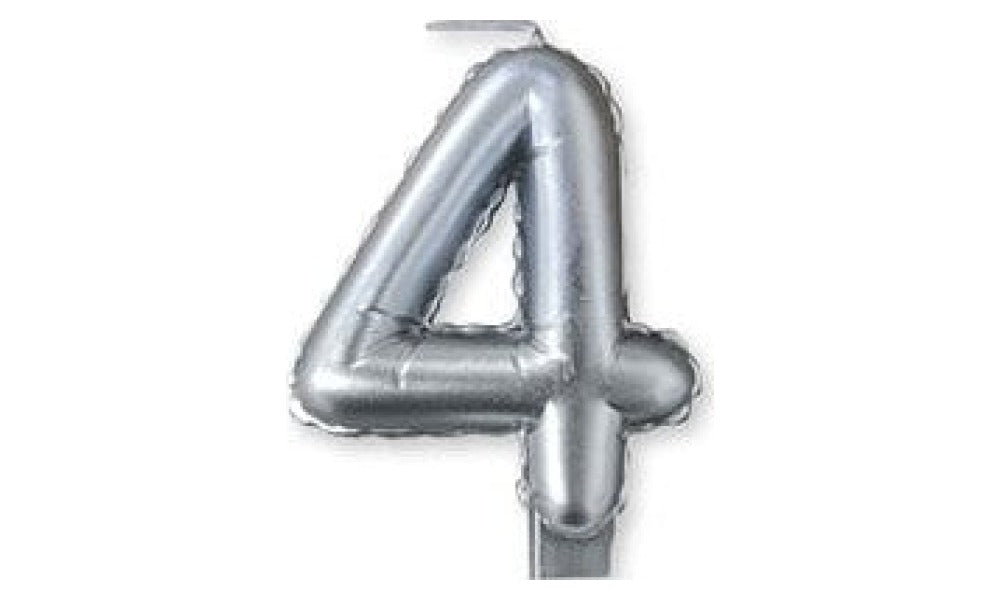 Kεράκι Nούμερο 4 Aσημί Silver