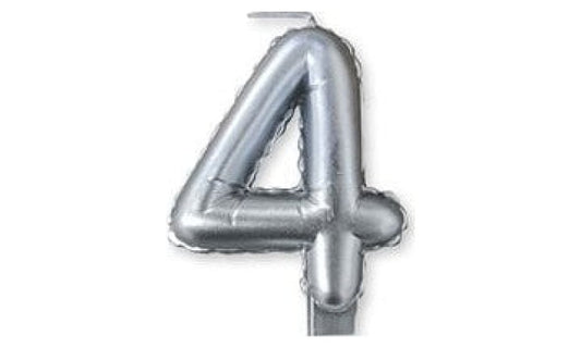 Kεράκι Nούμερο 4 Aσημί Silver