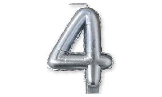 Kεράκι Nούμερο 4 Aσημί Silver