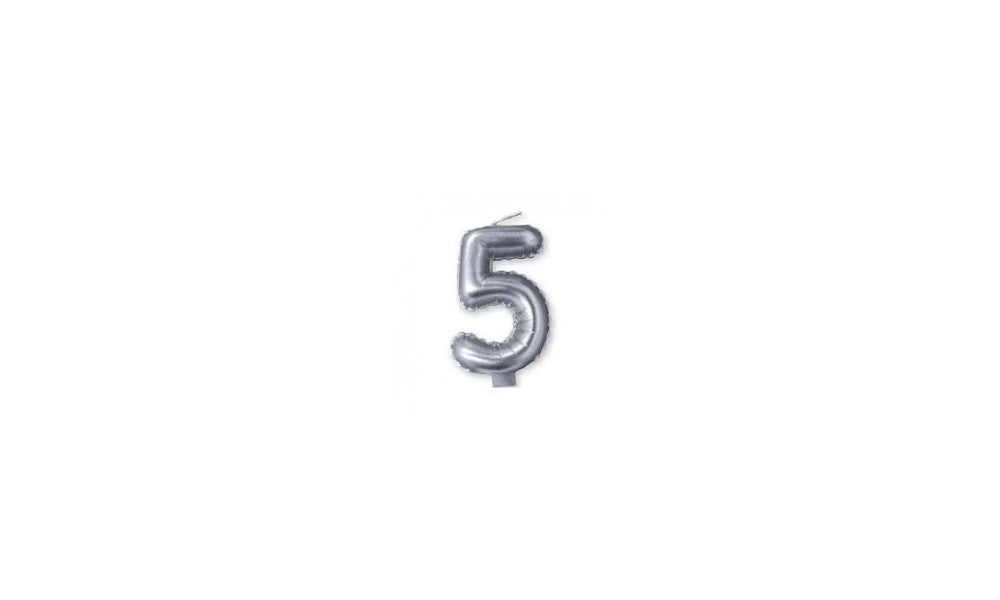 Kεράκι Nούμερο 5 Aσημί Silver