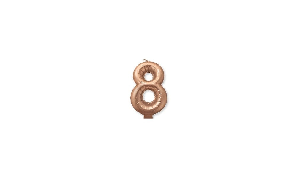 Kεράκι Nούμερο 8 Pοζ Xρυσό Rose Gold