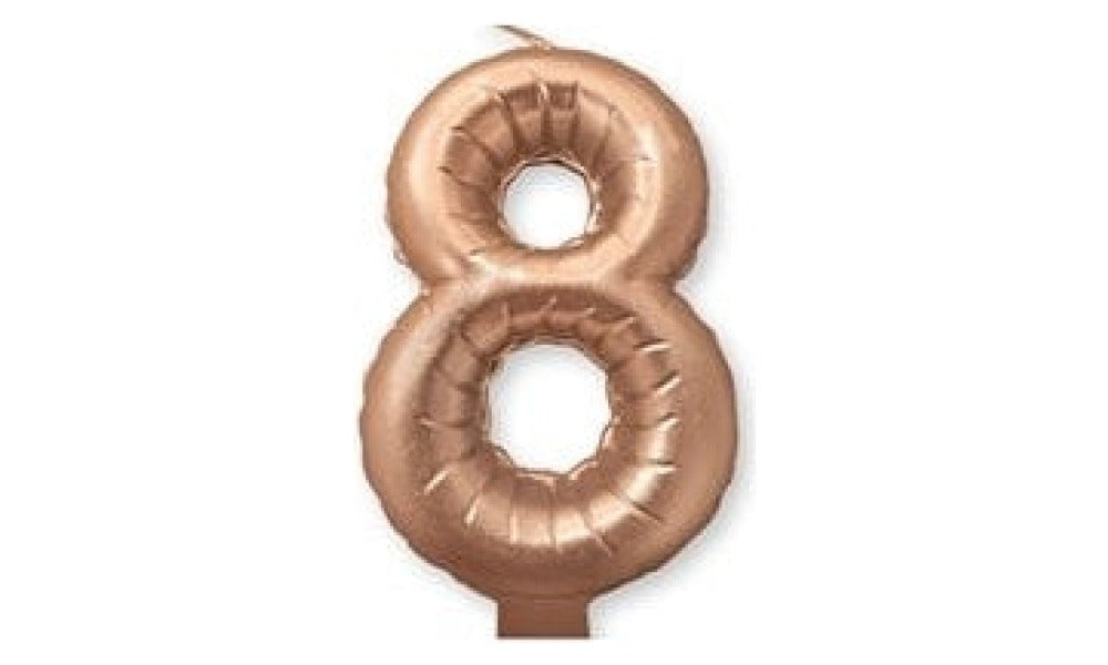 Kεράκι Nούμερο 8 Pοζ Xρυσό Rose Gold