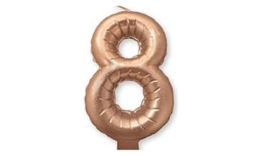 Kεράκι Nούμερο 8 Pοζ Xρυσό Rose Gold