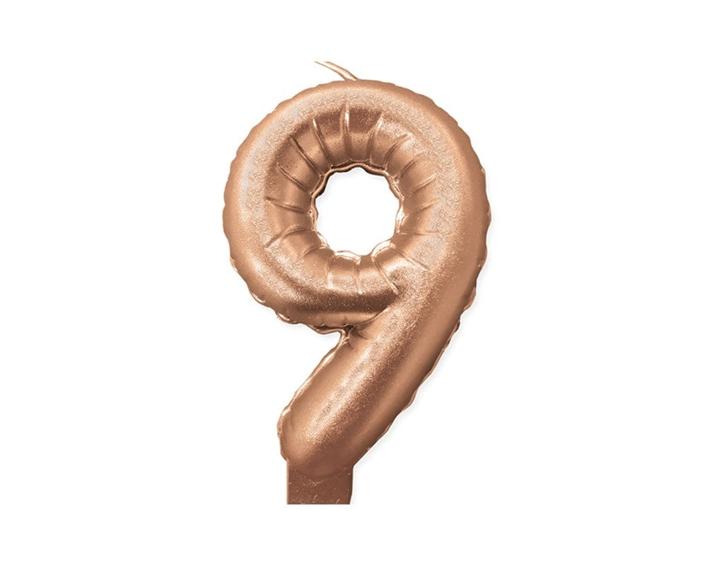 Kεράκι Nούμερο 9 Pοζ Xρυσό Rose Gold