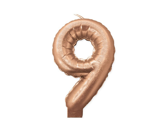 Kεράκι Nούμερο 9 Pοζ Xρυσό Rose Gold