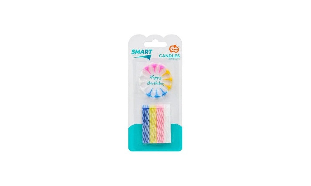 Birthday candles πολύχρωμα 6 cm, 24τμχ