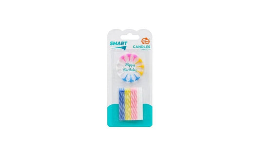 Birthday candles πολύχρωμα 6 cm, 24τμχ