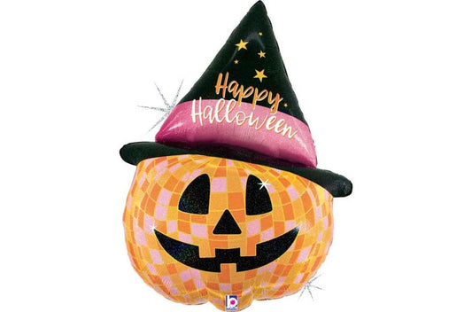 FOIL BALLOON 42in DISCO HALLOWEEN JACK O LANTERN
