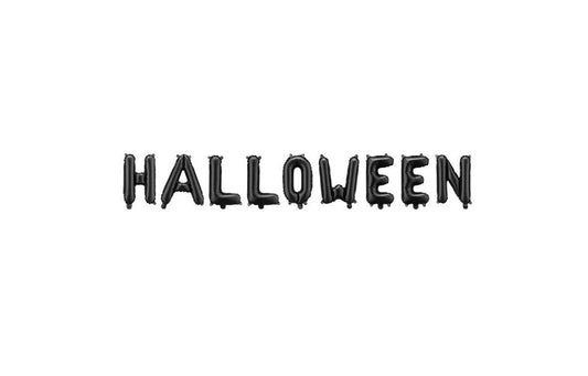 Μαύρο foil μπαλόνι με τη φράση Halloween