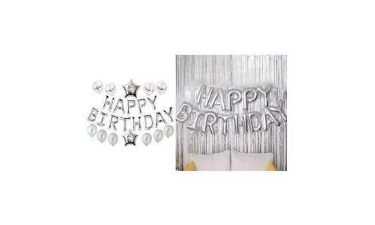 Μπαλόνια Foil "HAPPY BIRTHDAY" μπλε σετ για πάρτυ γενεθλίων
