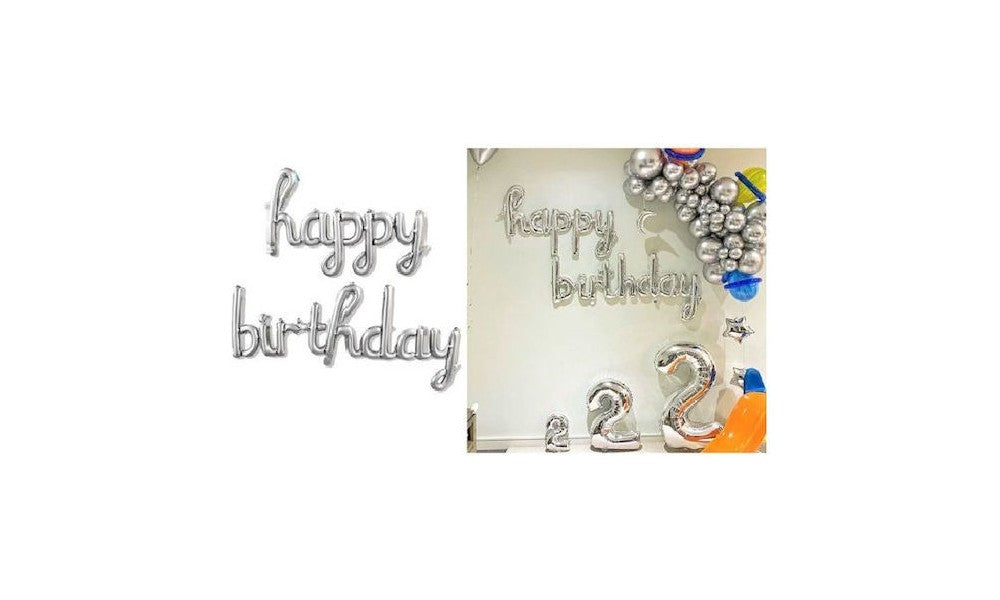 Μπαλόνι Foil happy birthday silver