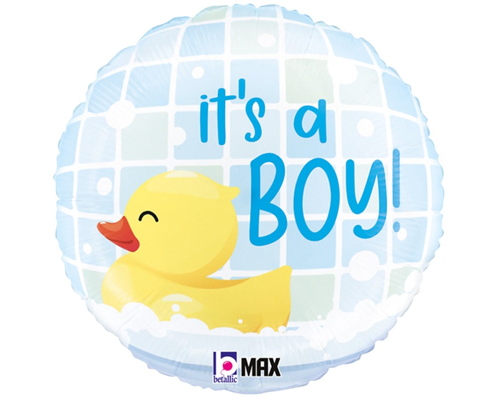 Foil Μπαλόνι it' s a boy rubber duck 18''