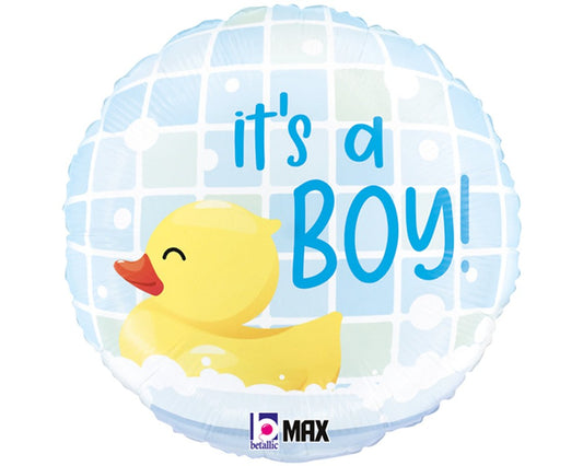 Foil Μπαλόνι it' s a boy rubber duck 18''