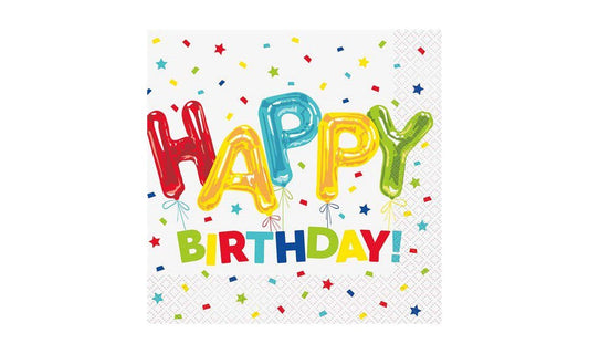 Χαρτοπετσέτες happy balloon birthday (33cm, 16τμχ)