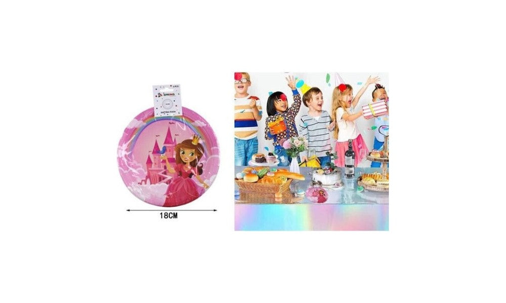 Χαρτινα Πιατα Party Γλυκου 18cm Princess 6τμχ