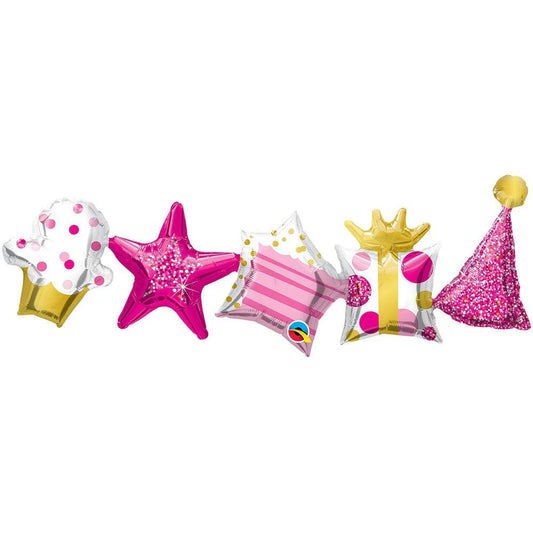 Γιρλάντα μπαλονιών Birthday Pink 41″
