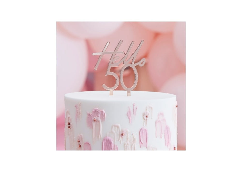 Hello 50' Cake Topper
