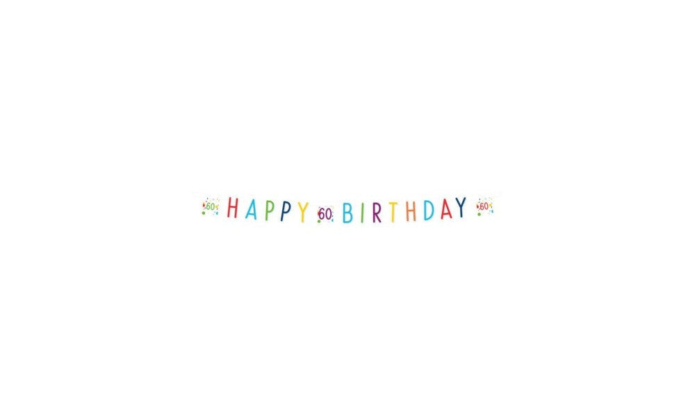Girlanda Confetti Birthday 60 papier 180 x 13,8 cm