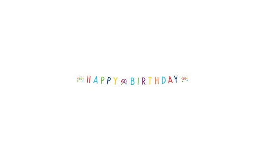 Girlanda Confetti Birthday 60 papier 180 x 13,8 cm