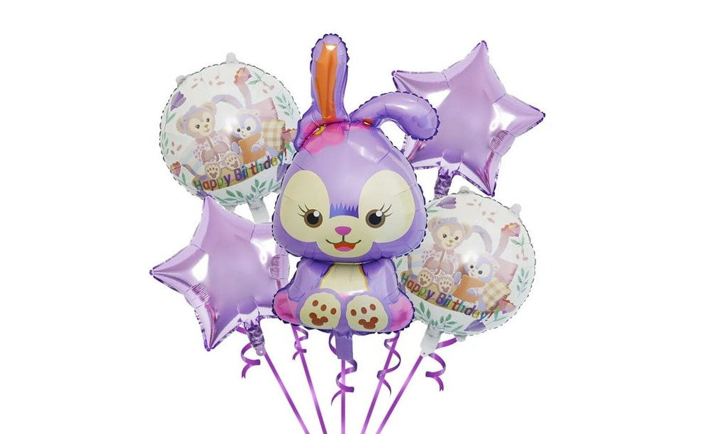 Σετ 5 μπαλόνια foil λαγουδάκι happy birthday