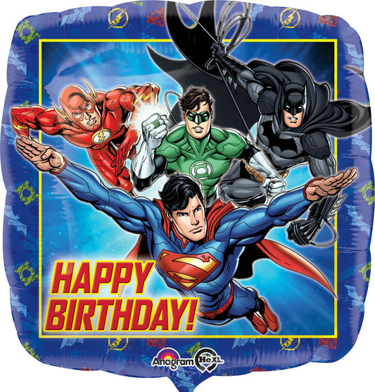 Μπαλόνι φόιλ 17" Justice League Happy Birthday