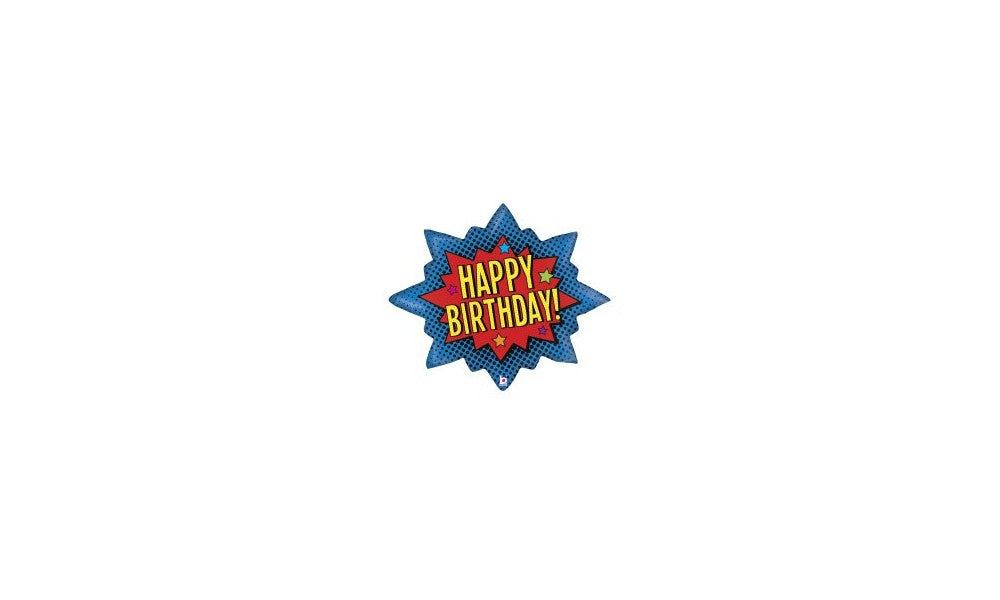 Comic Happy Birthday Superman (81cm,32") foil balloon