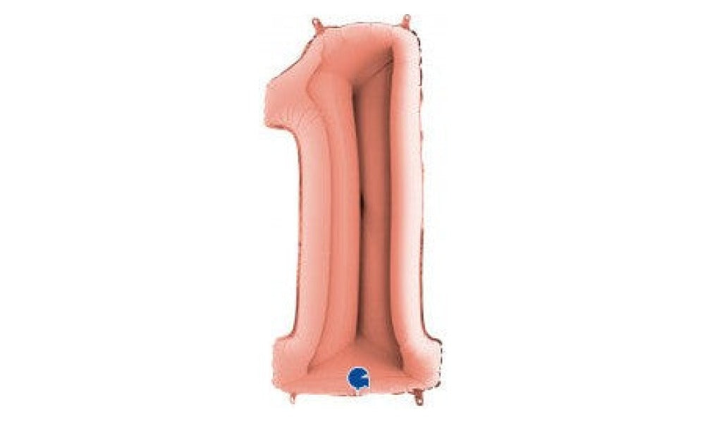 Foil Μπαλόνι Νο1 ροδακινί-ροζ χρυσο 66cm