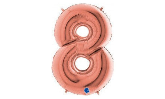 Foil μπαλόνι Νo8 ροδακινί-ροζ χρυσο 66cm