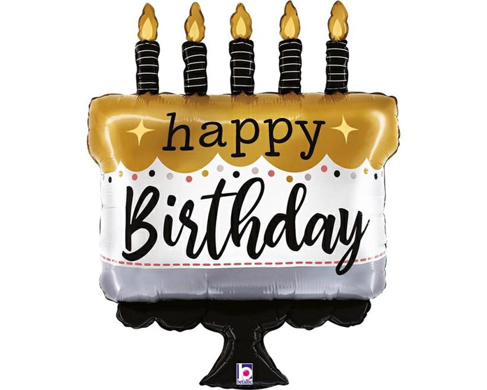 foil Μπαλόνι τούρτα γενεθλίων happy birthday
