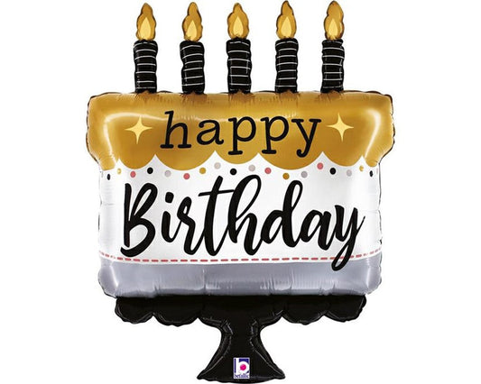 foil Μπαλόνι τούρτα γενεθλίων happy birthday