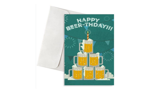 Ευχετήρια Κάρτα 'Happy Birthday" με τύπωμα Μπύρας
