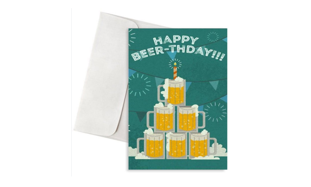 Ευχετήρια Κάρτα 'Happy Birthday" με τύπωμα Μπύρας
