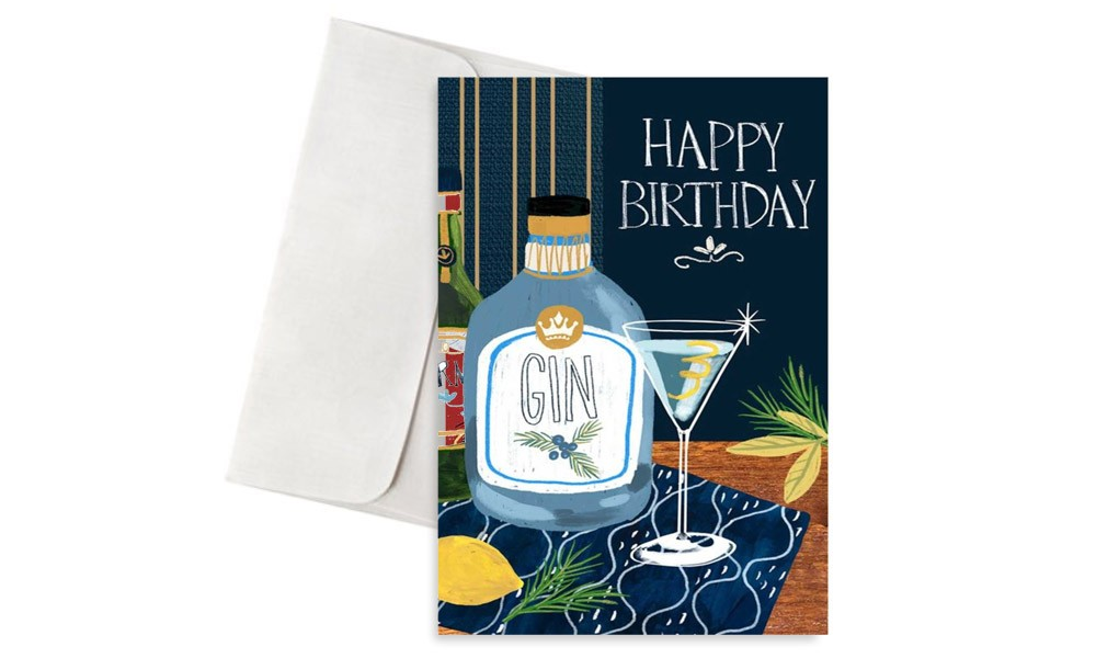Ευχετήρια Κάρτα "Happy Birthday" τύπωμα gin