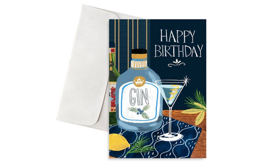 Ευχετήρια Κάρτα "Happy Birthday" τύπωμα gin