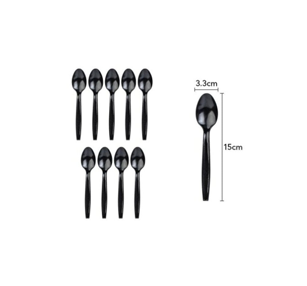 Πλαστικά Κουταλάκια Μαύρα 20pcs