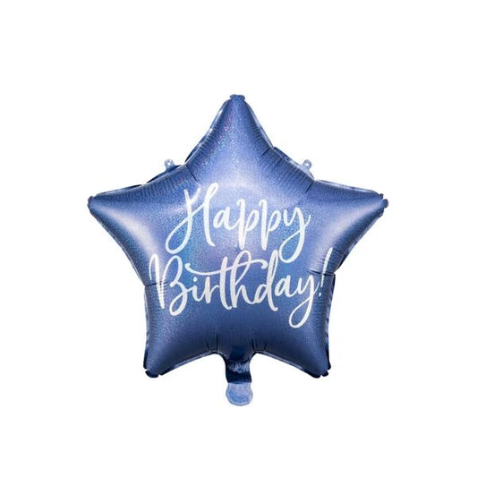 Foil balloon Happy Birthday, 40cm, navy blue