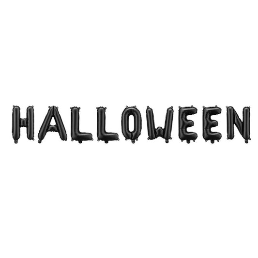 Μαύρο foil μπαλόνι με τη φράση Halloween