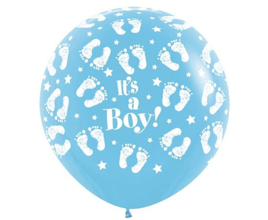 Μπαλόνια Λάτεξ 3Π Its A Boy Footprint all Around Σιέλ /2 τεμ
