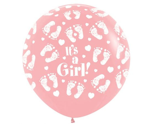 Μπαλόνια Λάτεξ 3Π Its A Girl Footprint all Around Ροζ /2 τεμ