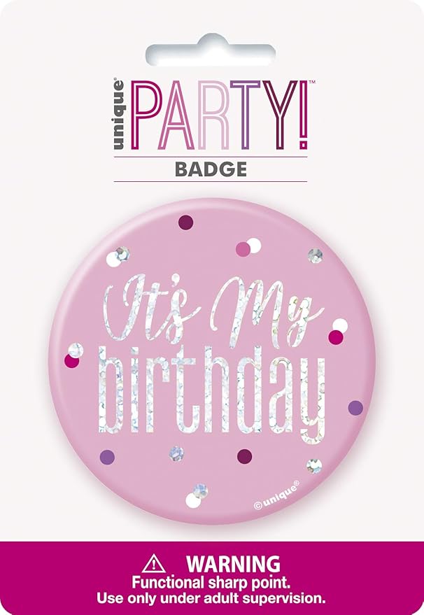 It's My Birthday Badge Ροζ