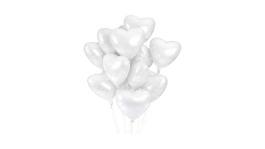 Foil Μπαλόνι 18” 45cm  Λευκή καρδιά