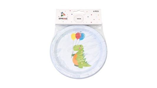 Χάρτινα Πιατάκια 18cm  Δεινόσαυρος / 6τεμ