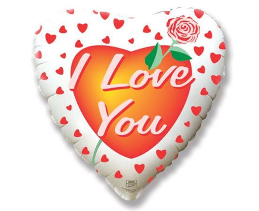 Μπαλόνι Φοιλ 18" Καρδιά I love you με Τριαντάφυλλο / 46 εκ