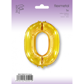Foil Balloon Super Shape Number "0" Gold