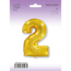 Foil Balloon Super Shape Number "2" Gold