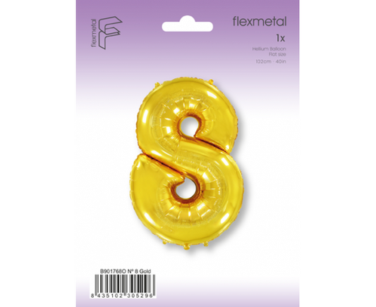 Foil Balloon Super Shape Number "8" Gold